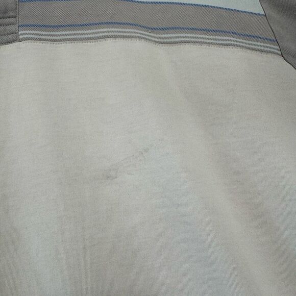 Travis Mathew White Striped Polo Shirt Small Logo Golf Polo Mens Size XLarge - Picture 5 of 16